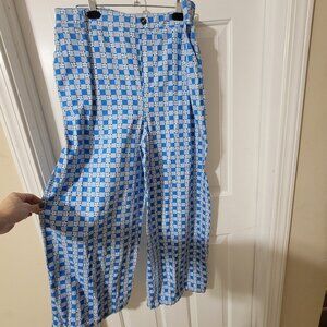 Wild Fable Wide Leg Pants - Blue and white pattern - Women's XL